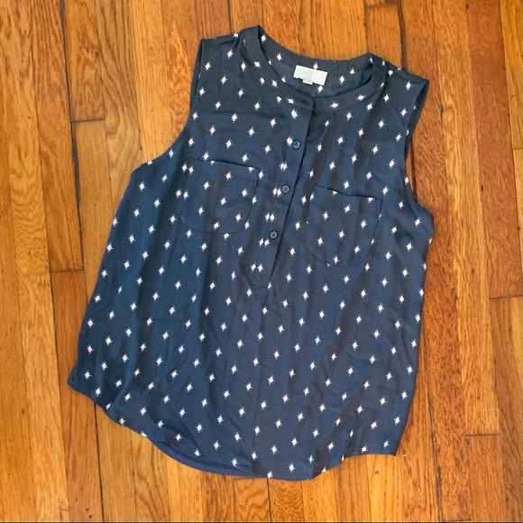 LOFT Tops - LOFT Mixed Media Blouse sz L